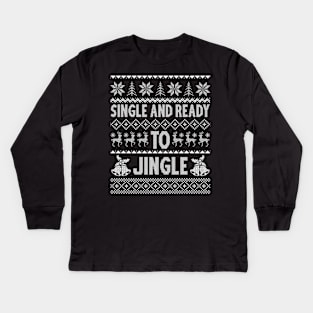 single and ready to jingle Kids Long Sleeve T-Shirt